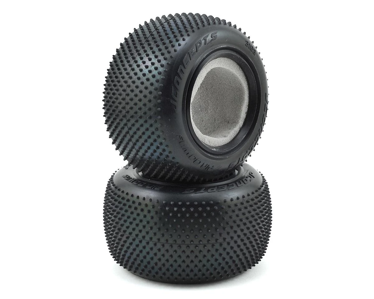 J Concepts 3163-010 Pin Downs 1/10 2.2" Stadium Truck Tires With Pink Medium Soft Carpet Compound 1