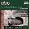 Kato 106-7130 N Scale NYC 20th Century Limted 4 Car Add-On Set