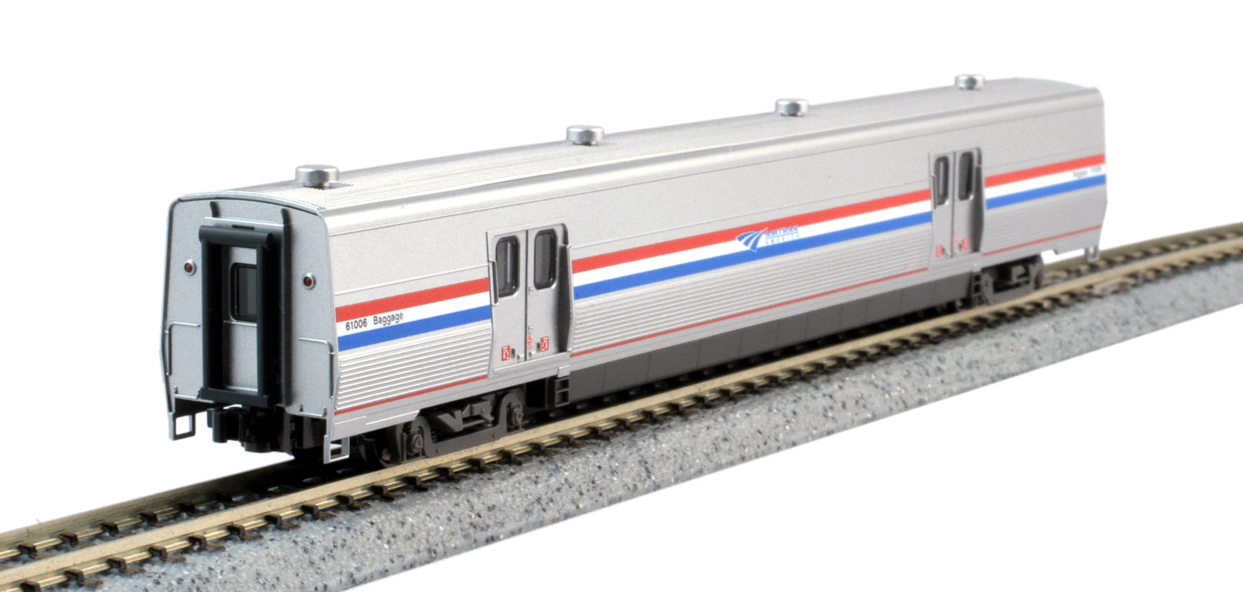 Kato 156-0958-1 N Scale Viewliner II Baggage Car Amtrak Phase III Heritage 61015 With LED Lights