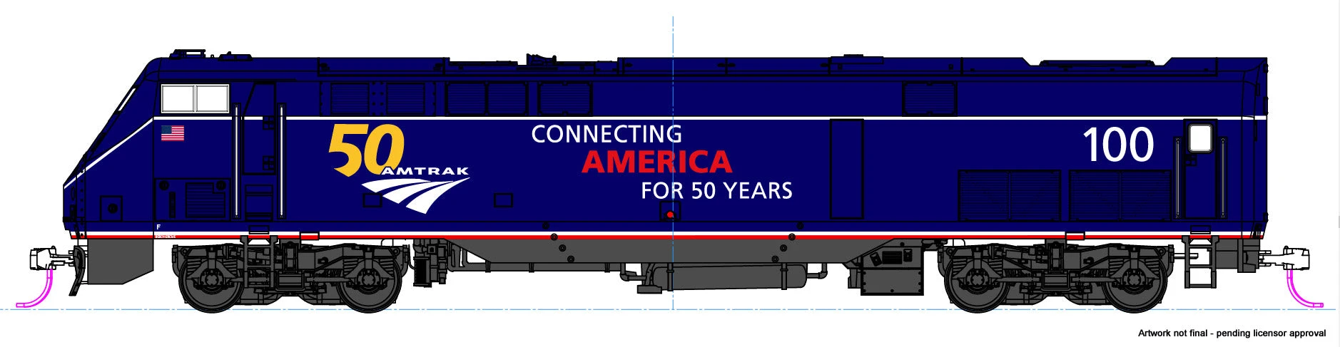 Kato 176-6035DCC N Scale GE P42 Genesis Amtrak Midnight Blue 50th Anniversary 100 With DCC