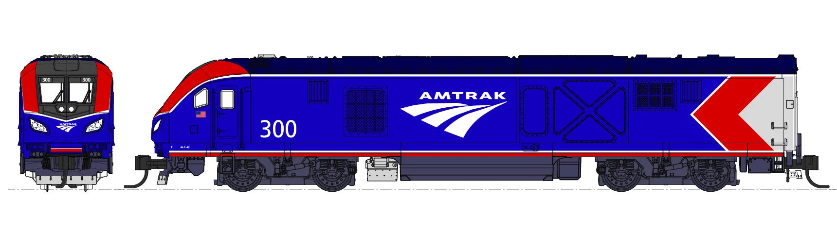Kato 101-788-1 N Scale Siemens ALC-42 Charger And 3 Cars Set Amtrak 302 W/ LEDs (No Track/Power) - Image 3