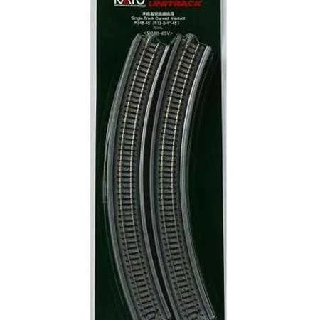 Kato 20-530 N Scale UniTrack 348mm 13-3/4" Radius 45-Degree Viaduct (2 Pack)