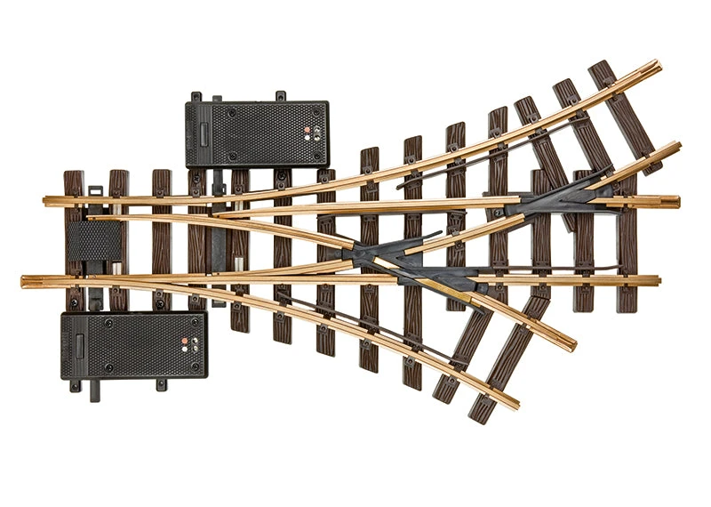 LGB 12360 G Gauge Track Left Hand Electric Turnout (375mm Straight 30 Degree R1 Curves)
