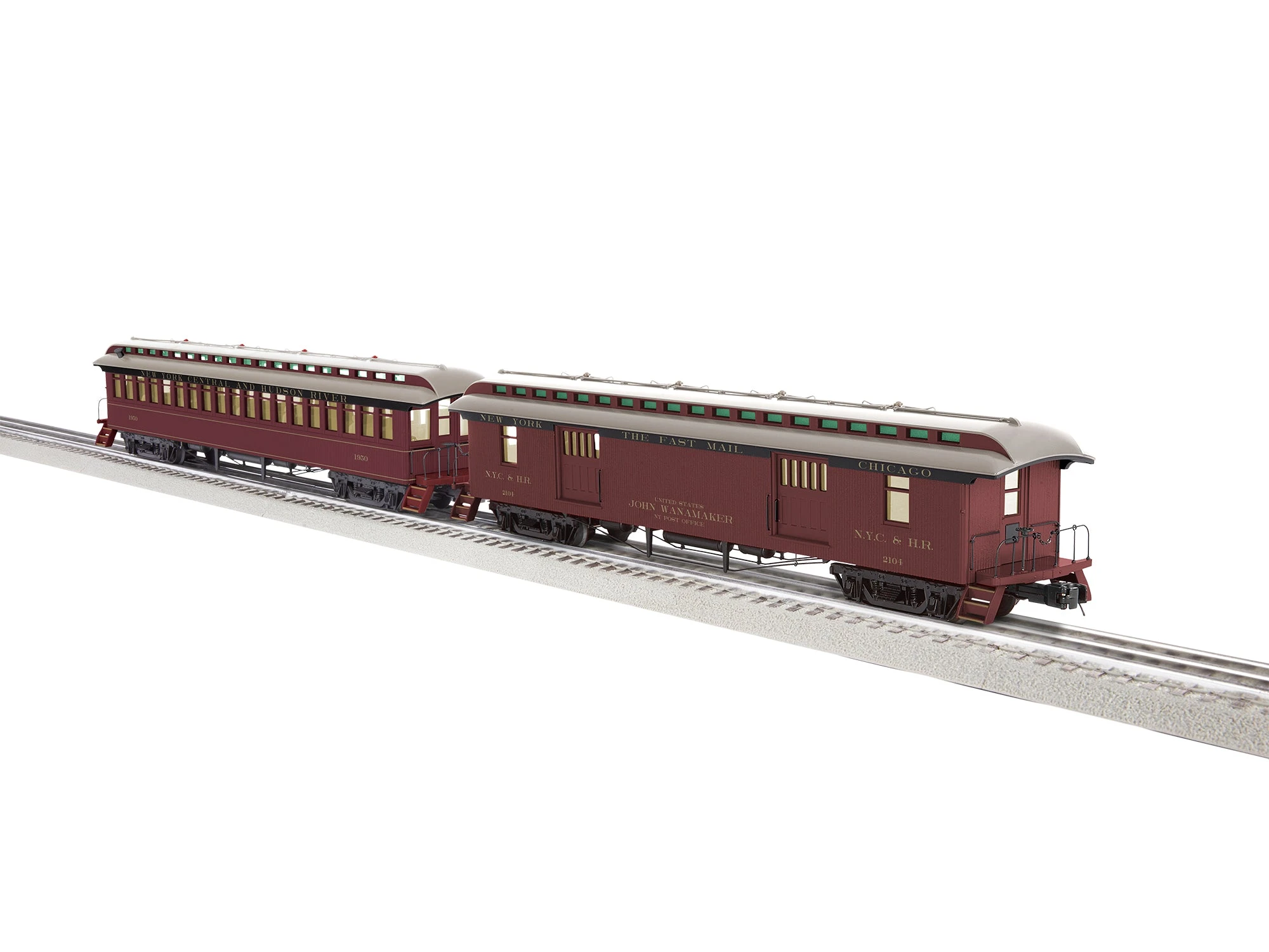 Lionel 2227430 O Scale Wood Baggage And Coach Set NYC&HR 2 Pack