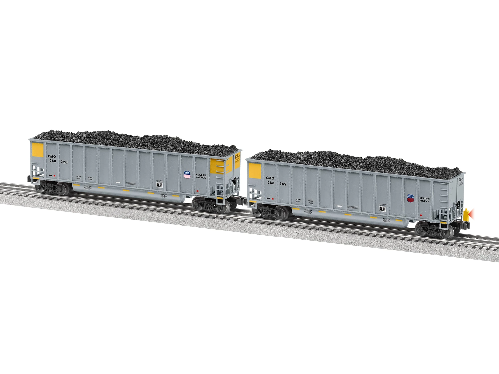 Lionel 2243090 Standard O Gauge Rotary Gondola Union Pacific UP 2-Pack