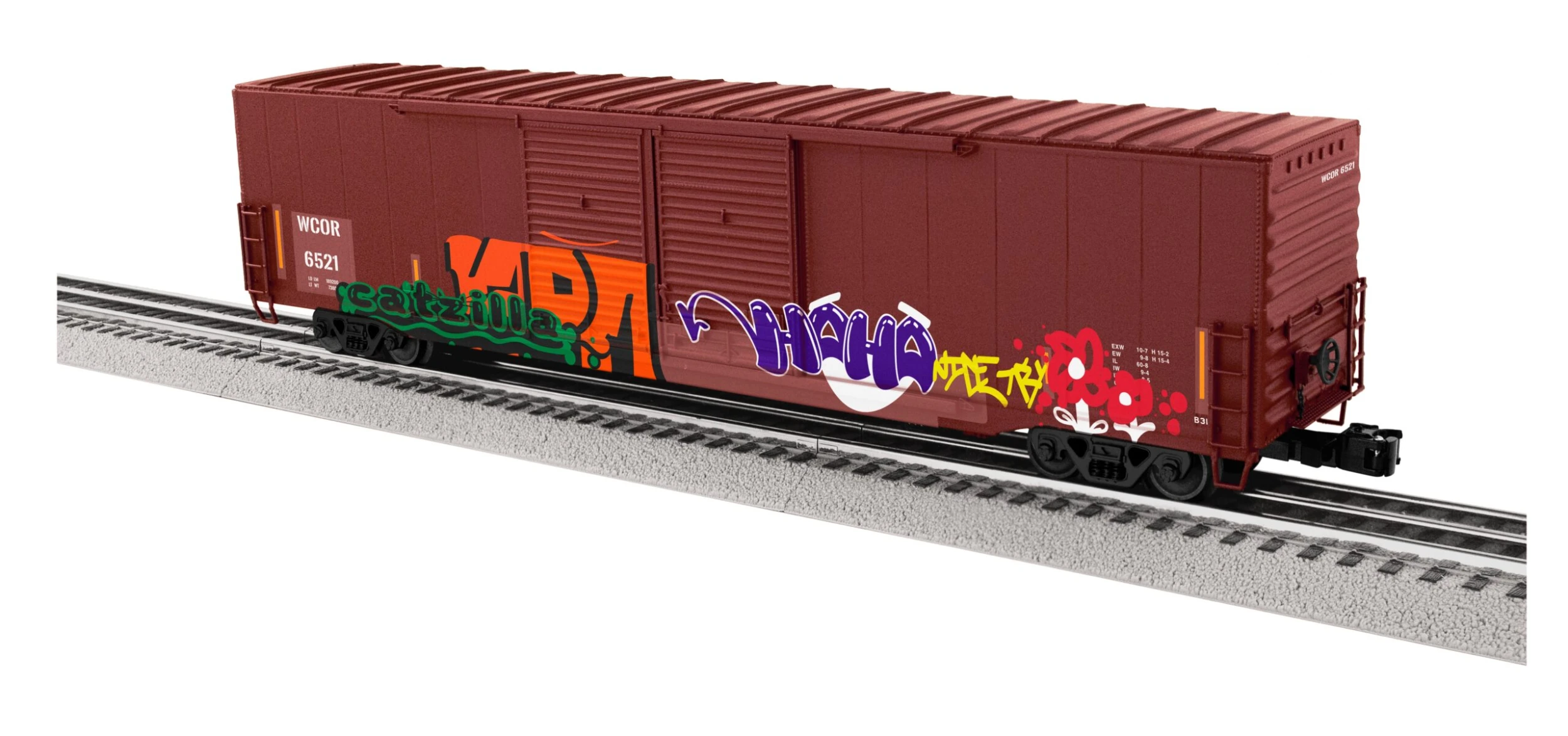Lionel 2326182 O Scale 60' Boxcar "Graffiti" Wellsboro & Corning WCOR 6521 - Image 2