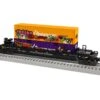 Lionel 2328340 O Gauge Halloween Graffiti Max-Stack Well Car With Container Load