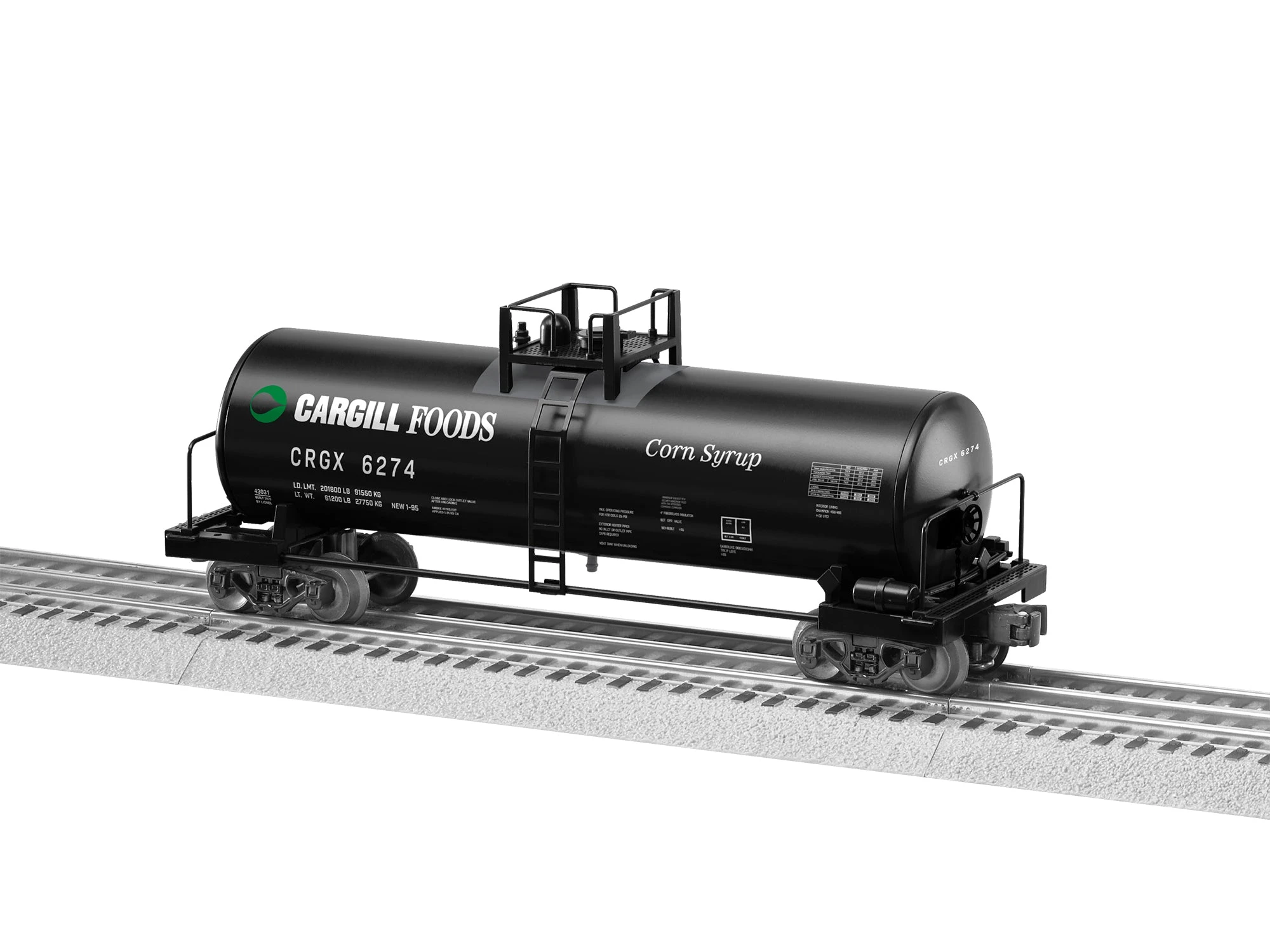 Lionel 2343031 Standard O Gauge Unibody Tank Car With Cargill CRGX 6274