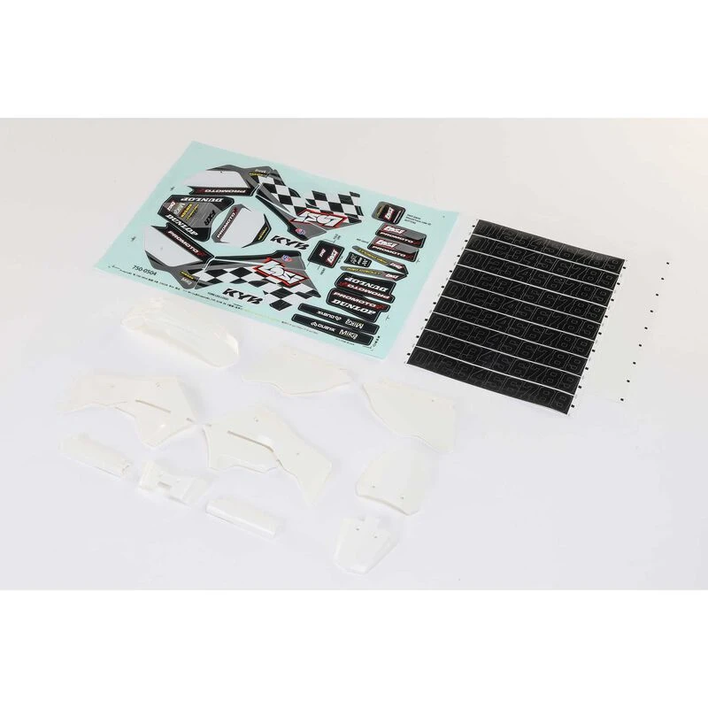 LOSI 260005 White Plastics With Wraps For PROMOTO-MX