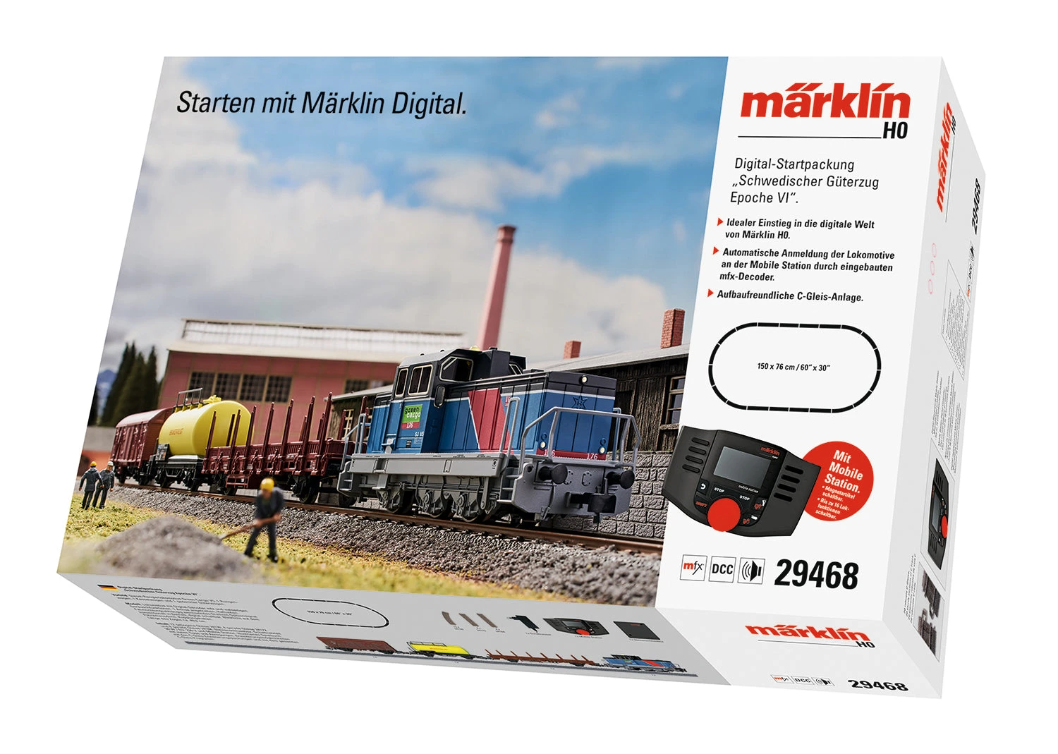 Märklin 29468 HO Scale Sweedish "Statens Järnvägar" Green Cargo Digital Starter Train Set