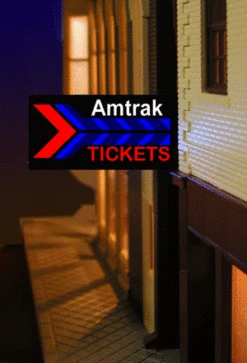 Micro Structures 64812 Amtrak Tickets Animated Right Facing Large Wall Sign