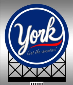 Micro Structures 883351 York Peppermint Pattie Animated Neon Billboard (Large HO And O)