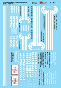 Microscale 87-627 HO Scale Conrail EMD 1970s+ Diesel Decals