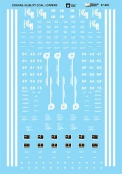 Microscale 87-899 HO Scale Conrail Quality 1992+ Coal Hoppers Decals
