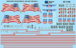 Microscale Decals 87-1145 HO Scale Union Pacific UP SD70M Diesels (2001+)