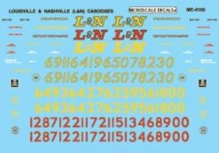 Microscale Decals MC-4105 HO Scale Louisville & Nashville Cabooses (1963-1980)