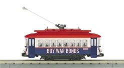 MTH RailKing 30-5217 O Gauge Bump-N-Go Trolley Buy War Bonds