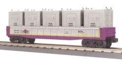 MTH RailKing 30-7267 O Gauge Gondola With LCL Containers MTH Club - NOS