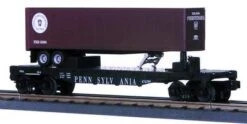 MTH RailKing 30-7626 O Gauge TOFC Flatcar With Trailer Pennsylvania PRR - NOS