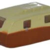 Oxford Diecast NCV003 N Scale Caravan Travel Trailer Brown And Cream