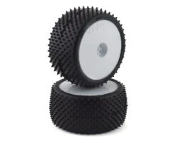 Pro-Line 8267-13 Pyramid 2.2' Z3 (Medium) Rear Off-Road Carpet Buggy Tires Mounted On White Wheels