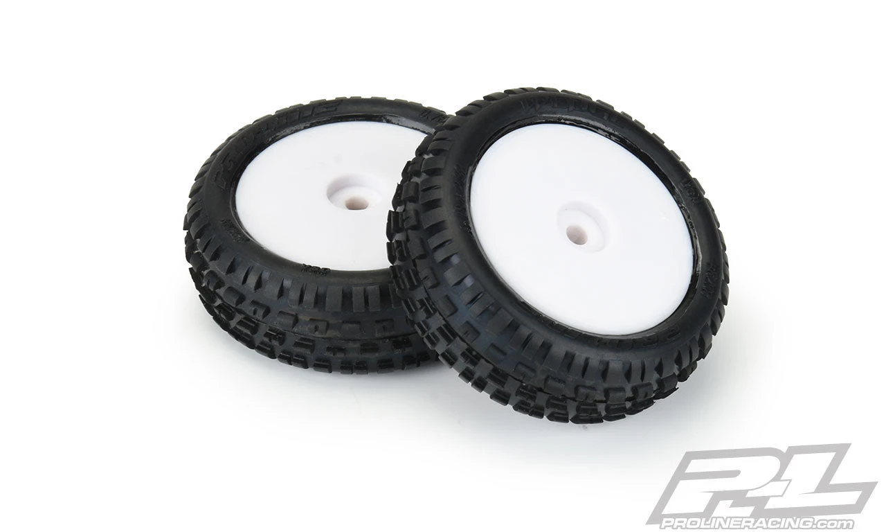 Pro-Line 8298-13 White Rear Wheels With Wedge Carpet Tires For Mini-B 1 Pair - Image 3