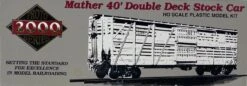 Proto 2000 433-21386-S HO Scale 40' Mather Double Deck Stock Car Kit GM&O 109060 - NOS
