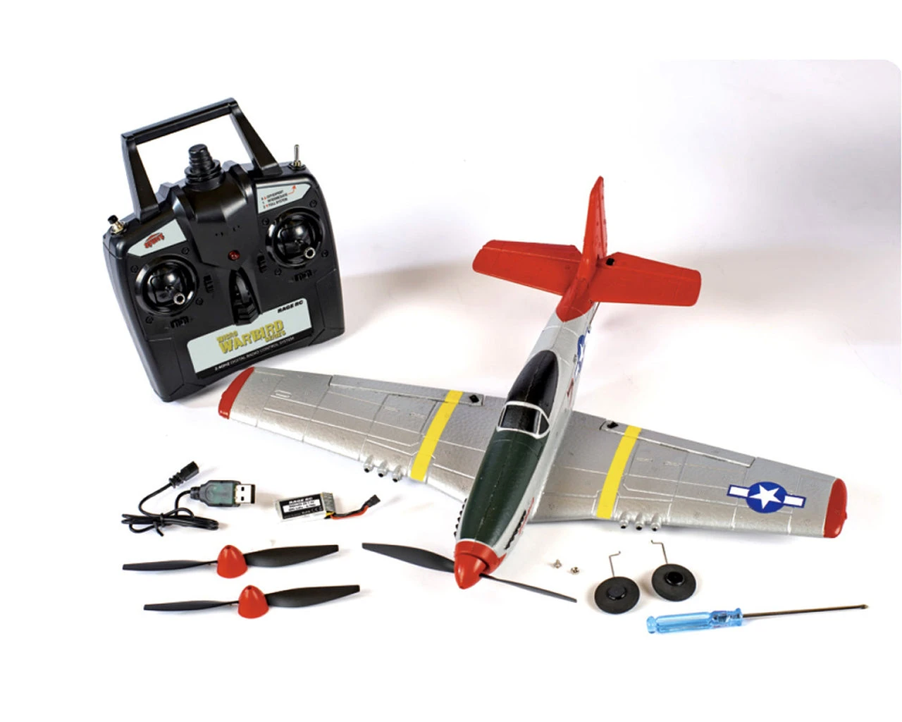 Rage RC A1300 P-51D Mustang Micro RTF Aircraft With PASS