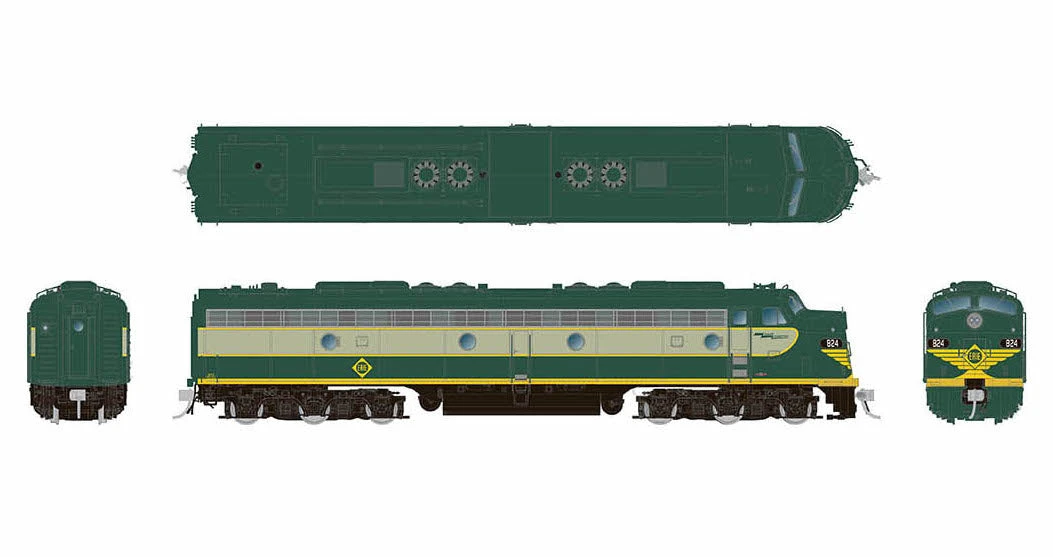 Rapido 028551 HO Scale EMD E8A Erie 821 With DCC And Sound - Image 2