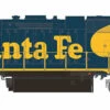 Rapido 038001 HO Scale EMD GP38 Diesel Santa Fe Yellow Warbonnet ATSF 2321