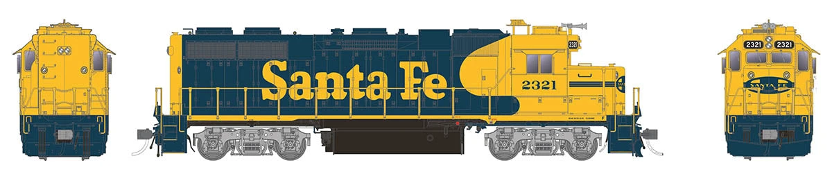 Rapido 038001 HO Scale EMD GP38 Diesel Santa Fe Yellow Warbonnet ATSF 2321 - Image 2
