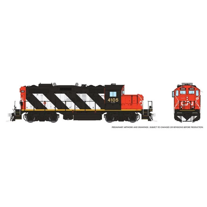 Rapido 041006 HO Scale GP9rm Canadian National "Stripes" CN 4105 - Image 2