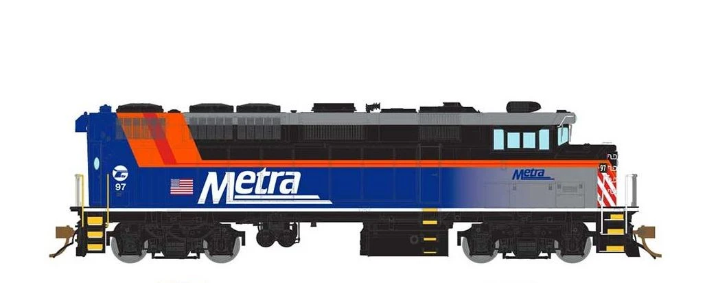 Rapido 19012 HO Scale EMD F59PH Chicago Metra 99 (Silent/DC) - USED