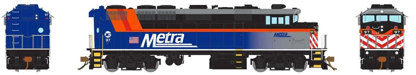 Rapido 19012 HO Scale EMD F59PH Chicago Metra 99 (Silent/DC) - USED - Image 2