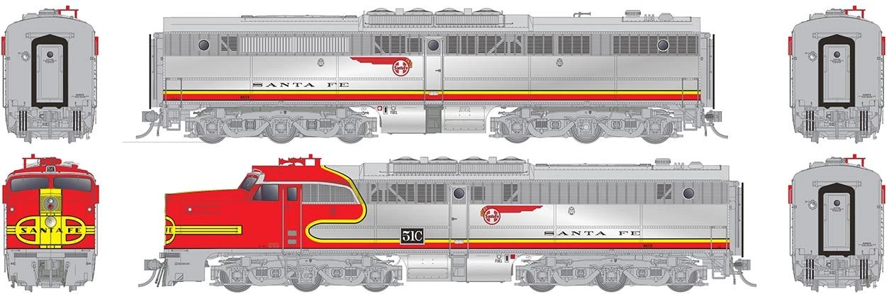 Rapido 23546 HO Scale ALCo PA-1 / PB-1 Santa Fe "Repowered" ATSF 51A/51C (DCC And Sound) - Image 2