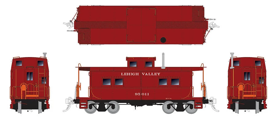 Rapido Trains 144011 HO Scale Northeastern Style Steel Caboose Lehigh Valley LV 95028 - Image 2