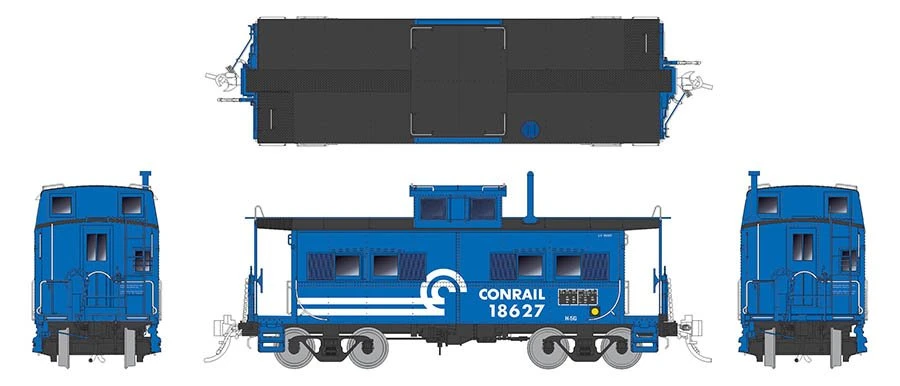 Rapido Trains 144031 HO Scale Northeastern Style Steel Caboose Conrail CR 18627 - Image 2