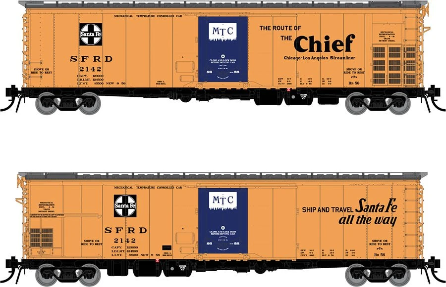 Rapido Trains 156004A HO Scale RR-56 Reefer Santa Fe The Chief SFRD # Varies - Image 2