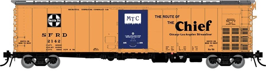 Rapido Trains 156004A HO Scale RR-56 Reefer Santa Fe The Chief SFRD # Varies