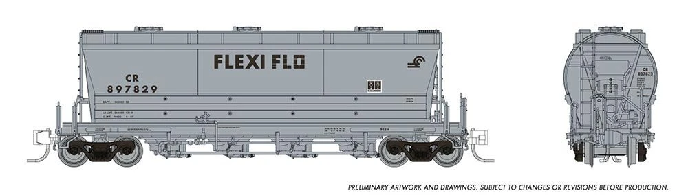 Rapido Trains 533006A N Scale PD3500 Flexi Flo Covered Hopper Conrail (Repaint) CR # Varies - Image 2