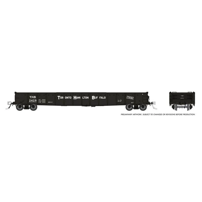 Rapido Trains 50056A HO Scale 52'6" Mill Gondola TH&B #Varies - Image 2