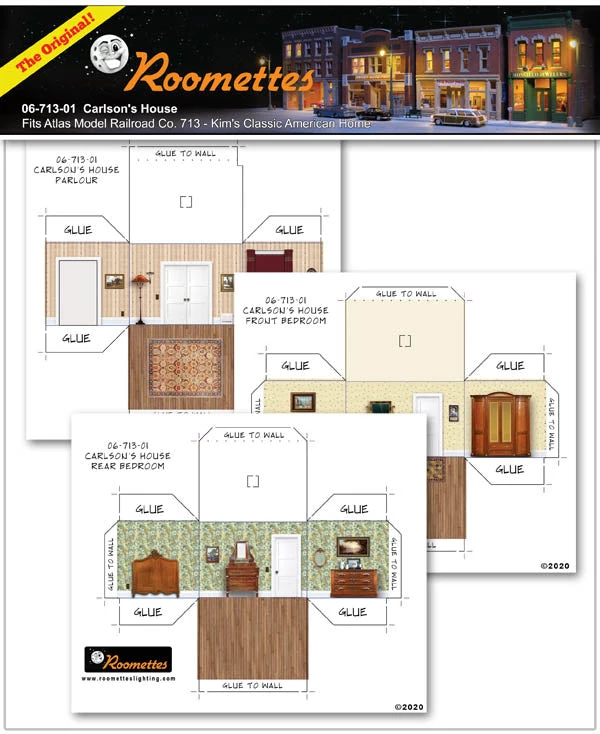Roomettes 06-713-01 HO Scale Carlson's House Interior Kit (Fits Atlas 713) - Image 5