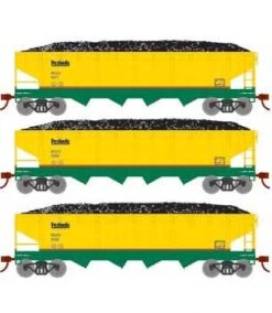 Roundhouse 88183 HO Scale 40' Offset Open Hopper Peabody Coal PCCX 3 Pack