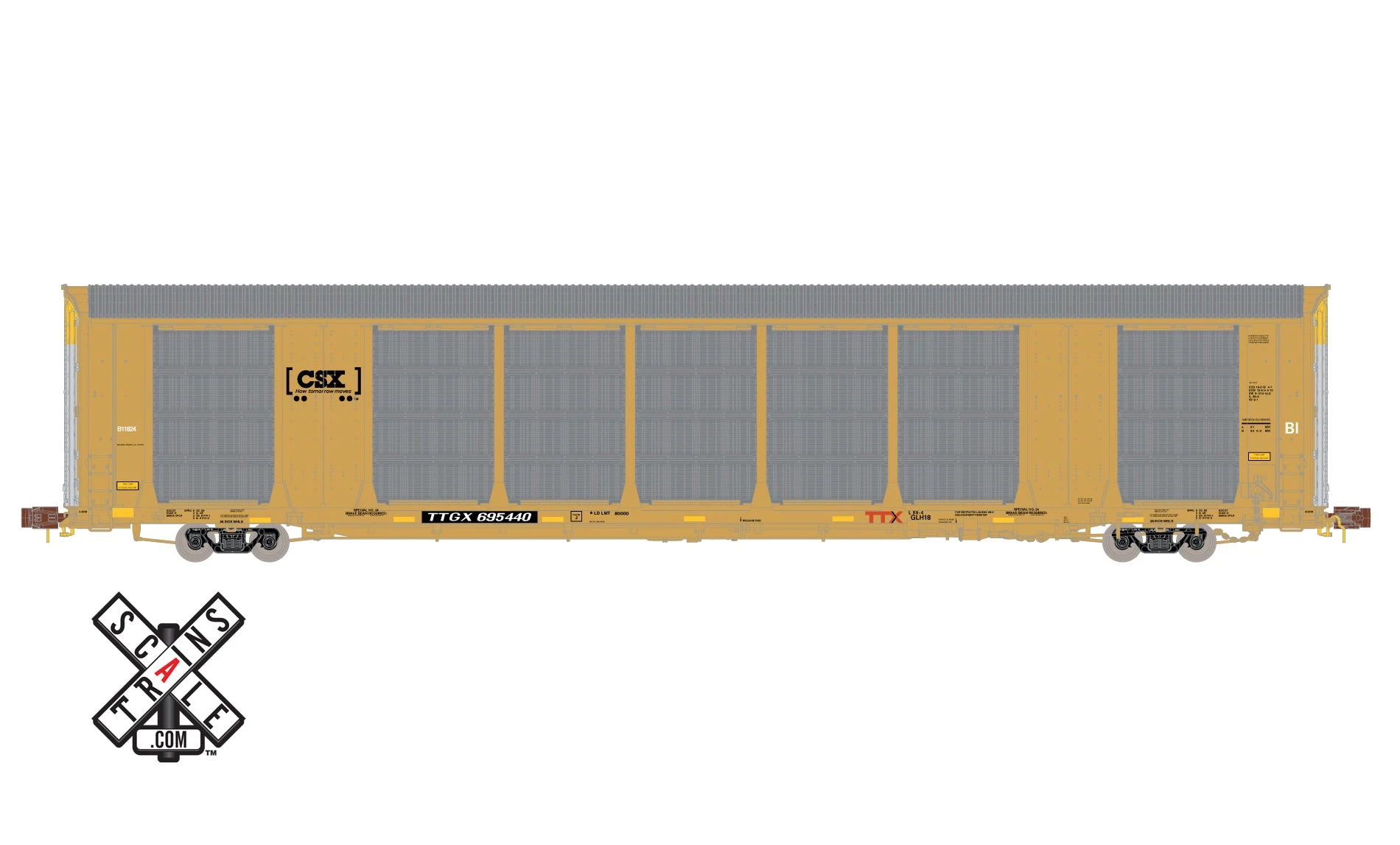 ScaleTrains 32695 Rivet N Scale Gunderson Multi-Max Autorack CSX/TTGX 695492