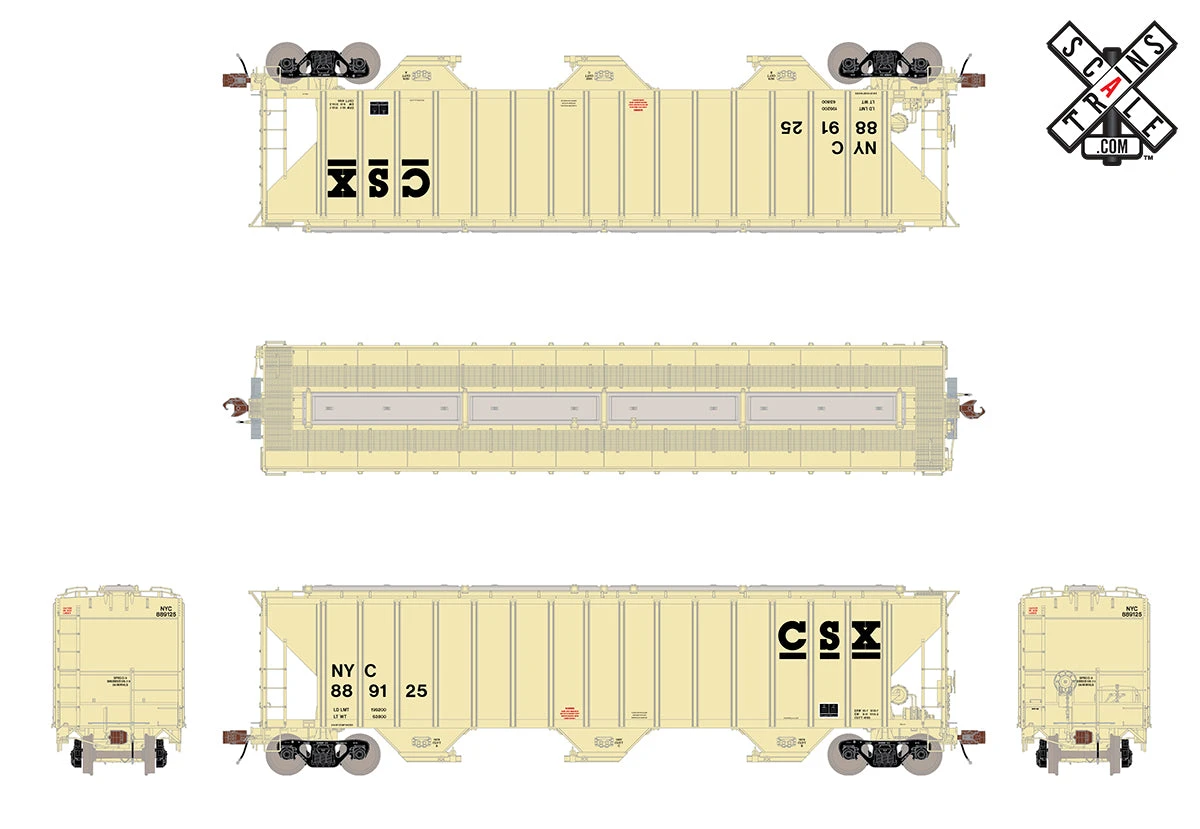 ScaleTrains 33033 HO Scale Rivet Counter PS-2CD 4785 Covered Hopper CSX / NYC 889125 - Image 2