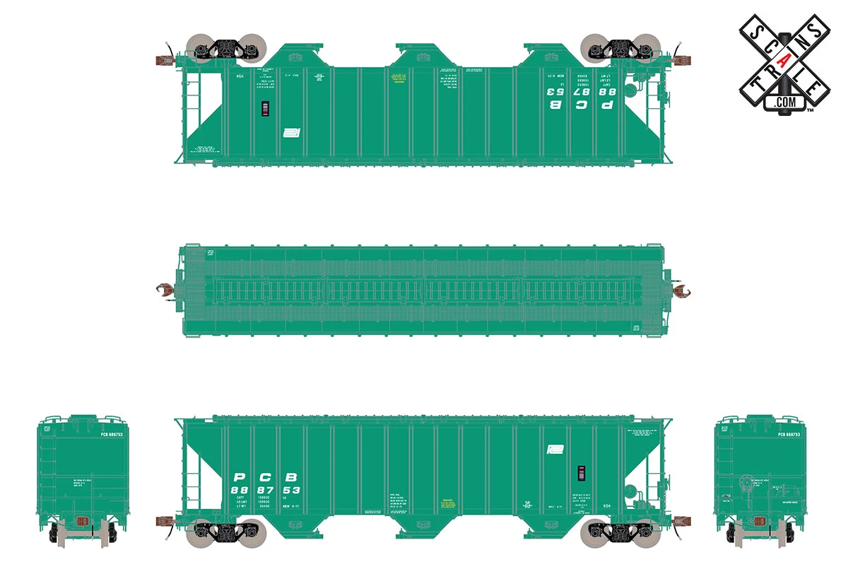 ScaleTrains 33036 HO Scale Rivet Counter PS-2CD 4785 H54 Covered Hopper Penn Central PC 888753 - Image 2