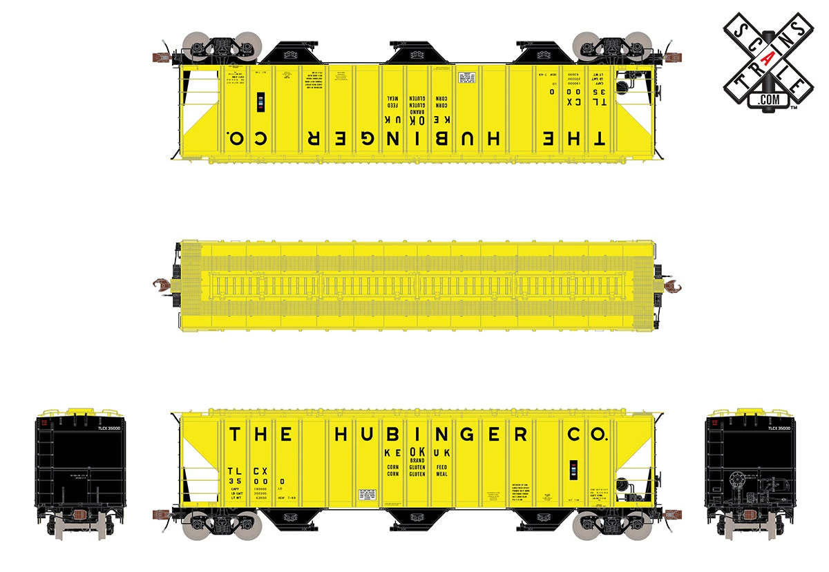 ScaleTrains 33039 HO Scale Rivet Counter PS-2CD 4785 Covered Hopper Hubinger TLCX 35000 - Image 2