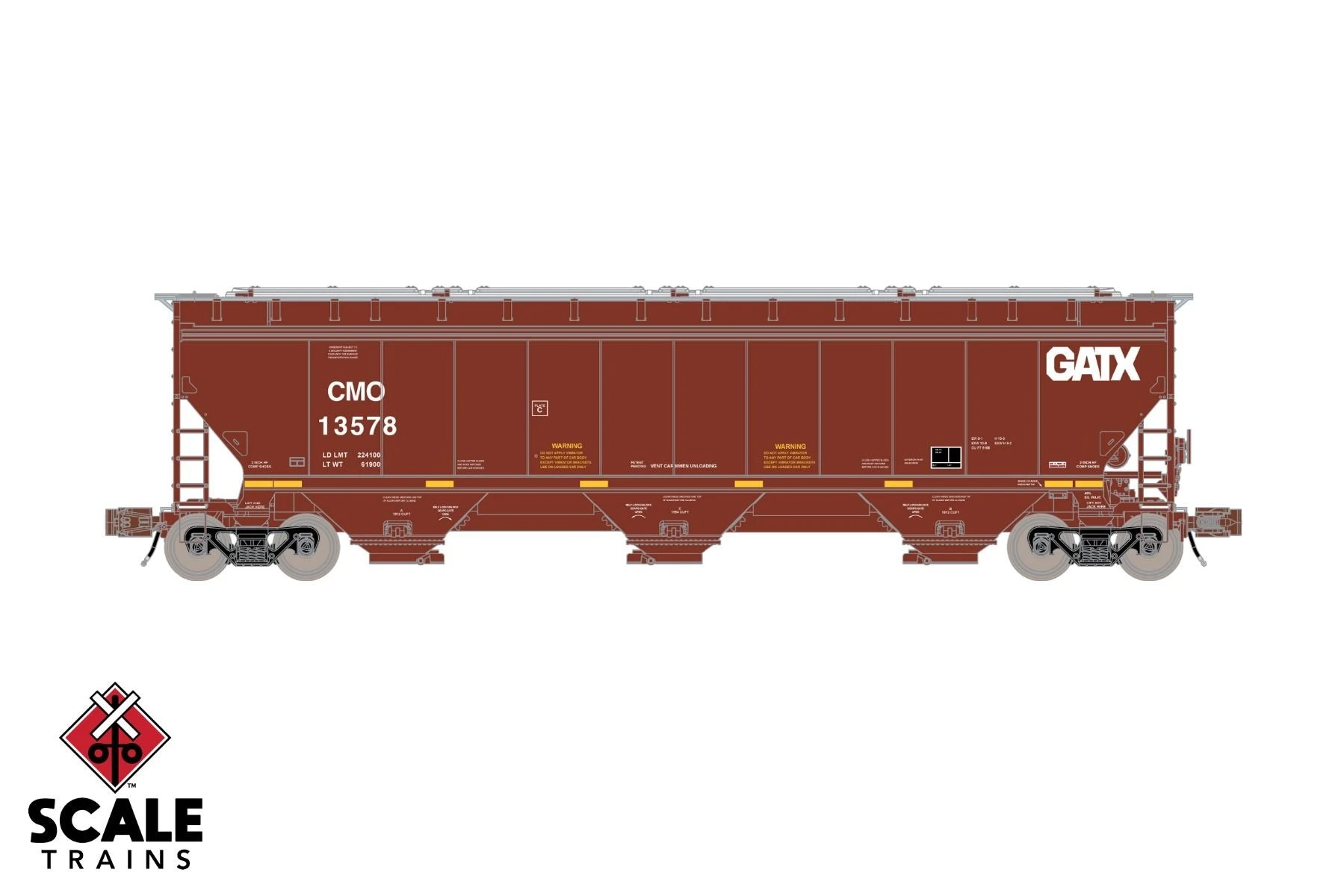 ScaleTrains 33238 Rivet N Scale Gunderson 5188 Covered Hopper GATX CMO 13578 - Image 2