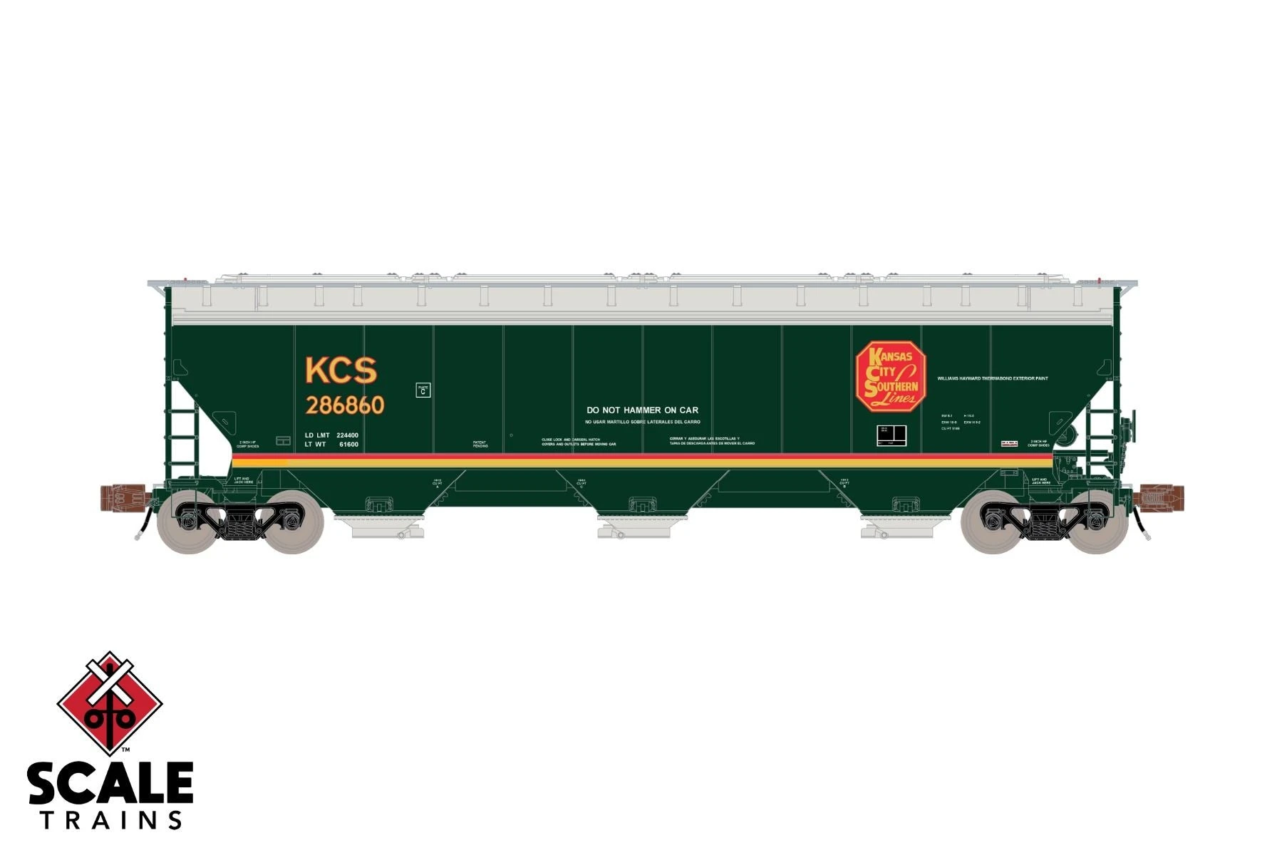 ScaleTrains 33245 Rivet N Scale Gunderson 5188 Covered Hopper "Southern Belle" KCS 287128 - Image 2