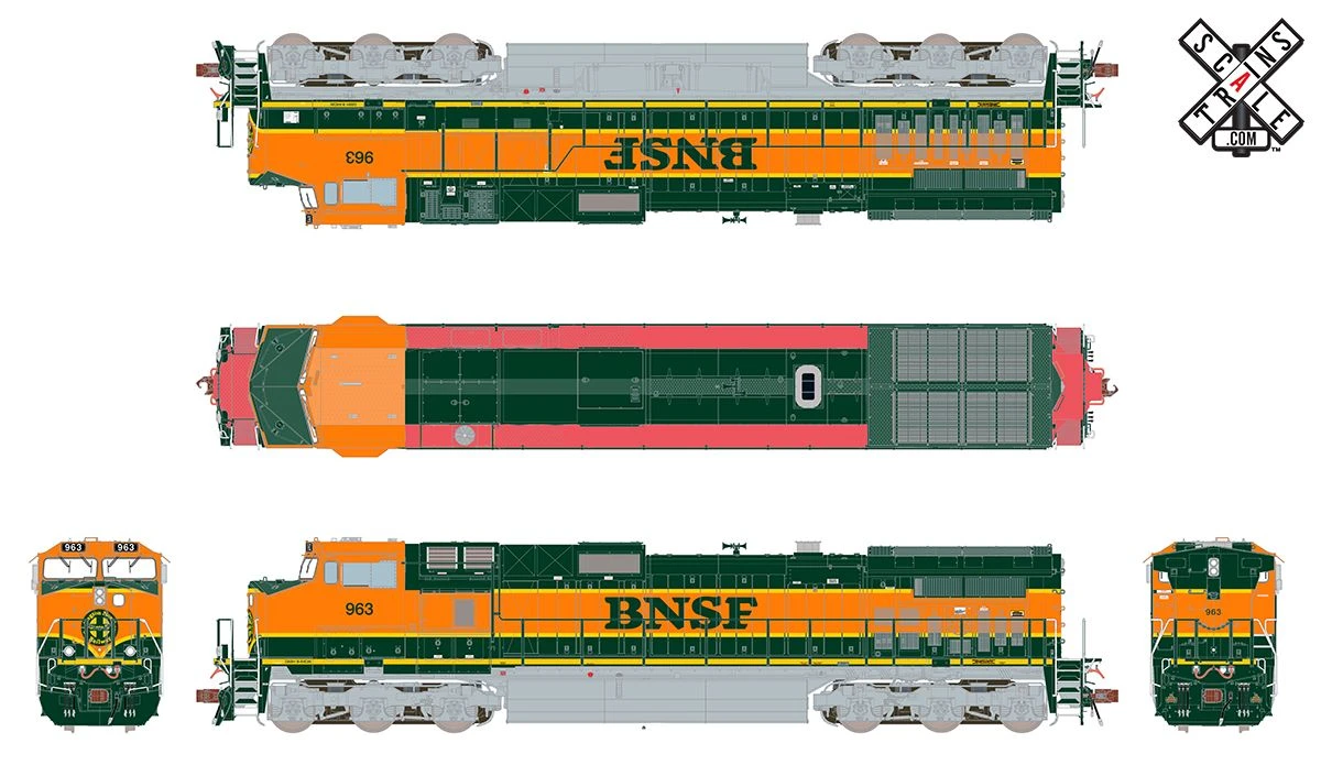 ScaleTrains 33451 Rivet Counter HO Scale GE Dash 9 (C44-9W) BNSF Heritage I 1101 - Image 2